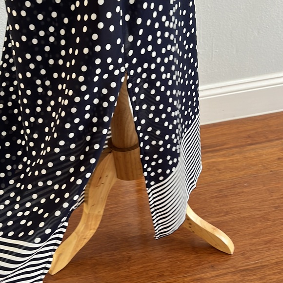 Black and White n Polka Dot Long Sleeve Midi Dress Size M - Picture 6 of 11